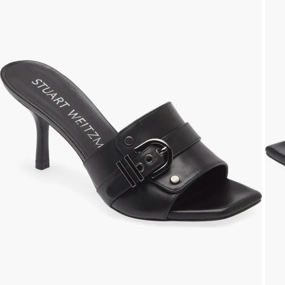 Stuart Weitzman Maverick 75 slide sandal. Size 8.5. 3’ heel.